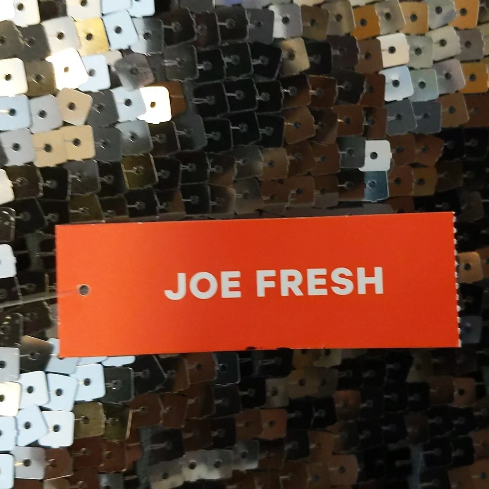 Joe Fresh| NWT Silver Spaghetti Strap Square Sequined Dress - Picture 5 of 13